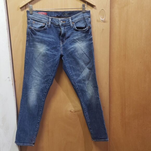 Vintage Red Engine Jeans Womens Size 29 Denim Skinny Crop LLL - Picture 3 of 6